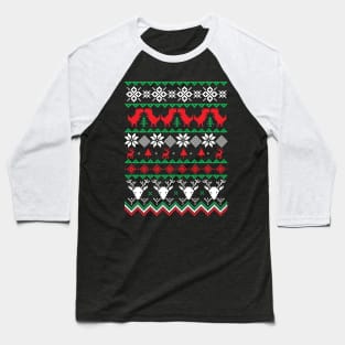 Ugly Dinosaur Christmas Sweater T Rex Baseball T-Shirt